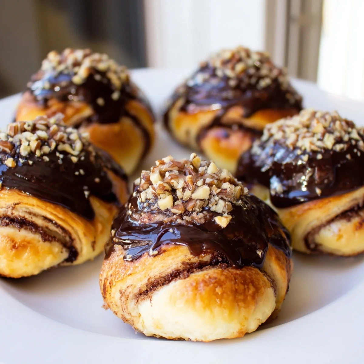 Warm and gooey maple pecan sticky buns, freshly baked and ready for sharing at brunch.