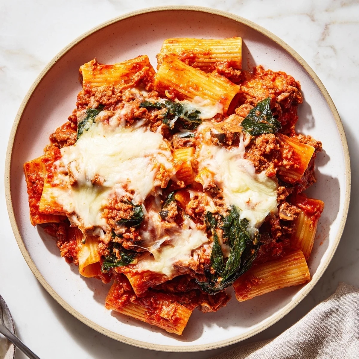 Warm Baked Ziti Ricotta Spinach