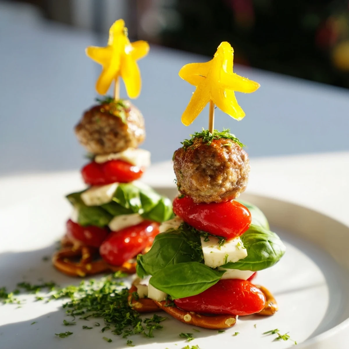 Savory Mini Meatball Christmas Trees
