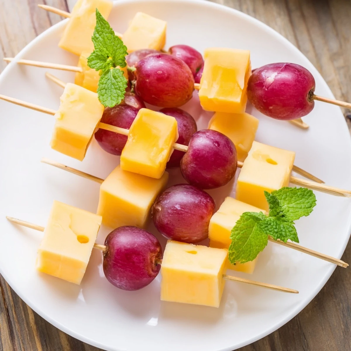 Cheese Grape Skewers Snack