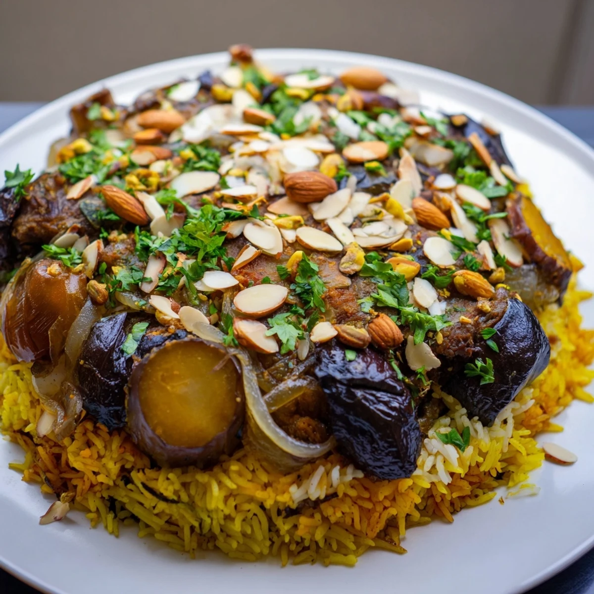 Palestinian Maqluba Layers