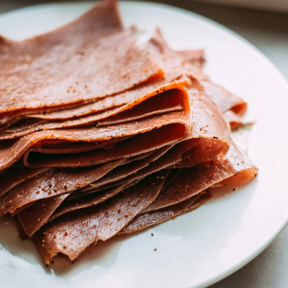 Golden-brown Turkish Döner Meat, thinly sliced and ready to be nestled in warm flatbread.