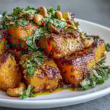 Fragrant, nutty celeriac simmers in a coconut curry sauce, ready to serve over steamed rice for a warming fusion-inspired dinner.  