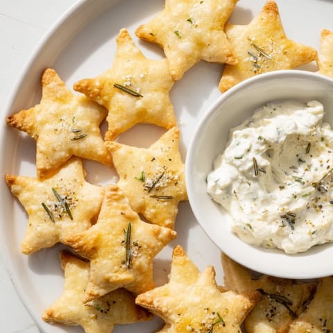 Star-shaped Crackers with Dip