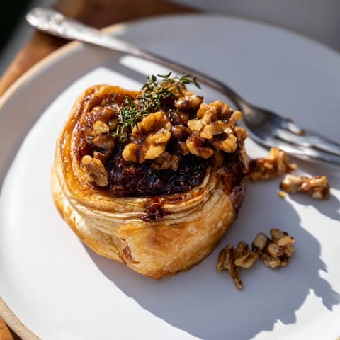 Gooey, decadent Baked Brie with Fig Jam: a warm wheel surrounded by flaky pastry.