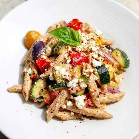 Golden baked feta pasta, a comforting Mediterranean meal with vibrant cherry tomatoes, and basil.