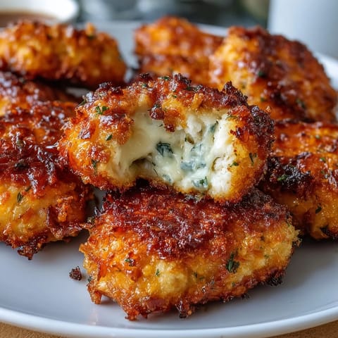 Crisp, golden Asiago Panko Chicken Bites fresh from the oven, showcasing a cheesy panko crust and tender interior.
