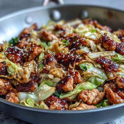 Keto Egg Roll in a Bowl with Ground Turkey and Sesame Oil, a quick and savory low-carb stir-fry.  