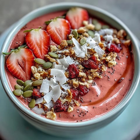 Strawberry Protein Smoothie Bowl