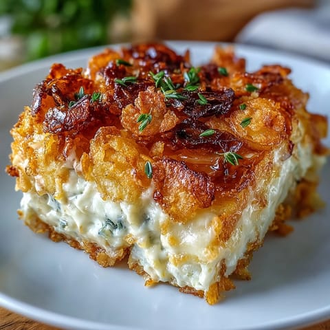 Cheesy funeral potatoes topped with crunchy cornflake and cheddar crust, perfect for holiday gatherings or comforting family dinners.