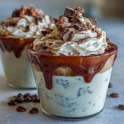 2. Individual tiramisu cups feature rich vanilla bean mascarpone cream, coffee-dipped ladyfingers, and a dusting of cocoa for a coffeehouse-inspired treat.  