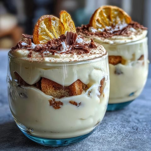 Bright limoncello tiramisu dessert jars with creamy mascarpone, lemon zest, and white chocolate shavings in glass jars.