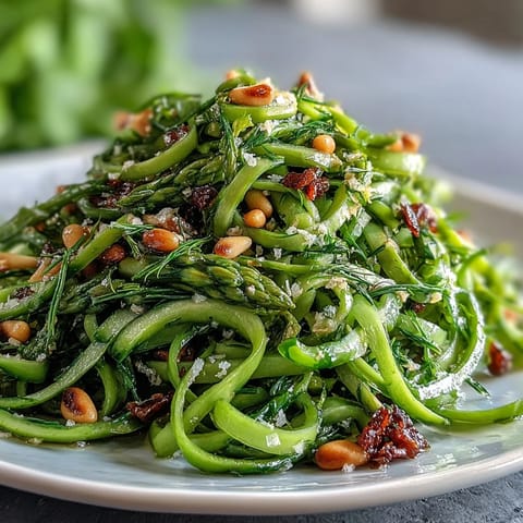 Shaved asparagus salad with lemon and Parmesan, perfect for a light vegetarian side dish.  