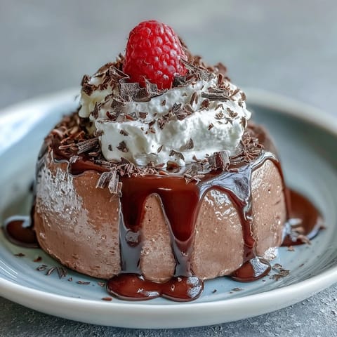 Creamy high-protein chocolate mousse made with cottage cheese, blended smooth and topped with fresh berries for a guilt-free dessert.