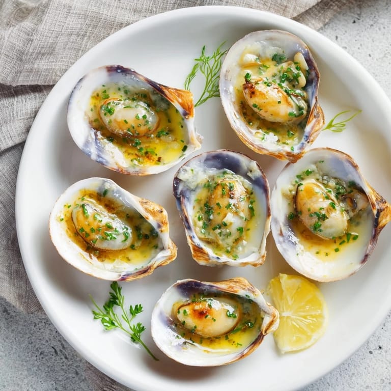 Beautifully seared Harbor-Style Scallops topped with vibrant lemon-dill butter, promising a delicious and fresh seafood dish.