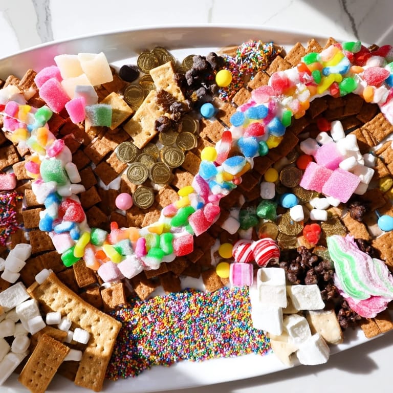 Festive Candy Land Gingerbread Path, a delightful dessert board complete with gingerbread paths and sweet candies.