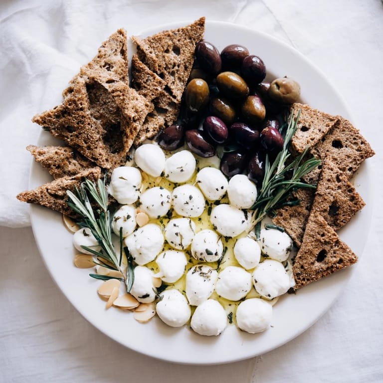 A gorgeous overhead shot shows the crisp, contrasted geometric design of the Black and White Formal Affair appetizer.