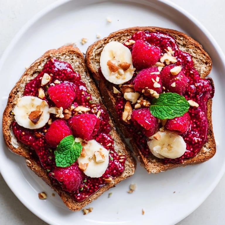 Delicious and healthy: enjoy this homemade raspberry chia jam toast any time of day for a snack.