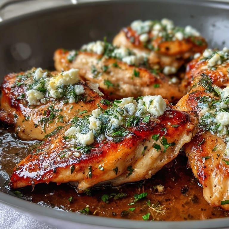 Plated Greek Chicken with Lemon and Feta served beside a Greek salad and rice.