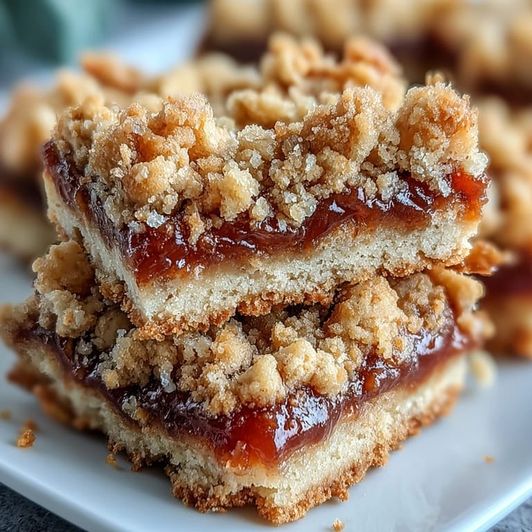 Slice into warm Guava Jam Bars, where a buttery cookie base meets sweet guava jam and a crunchy topping.