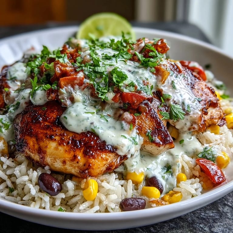 Sizzling Pollo Loco Mexican Chicken and Rice with Queso is finished with fresh cilantro and lime wedges for a zesty dinner.