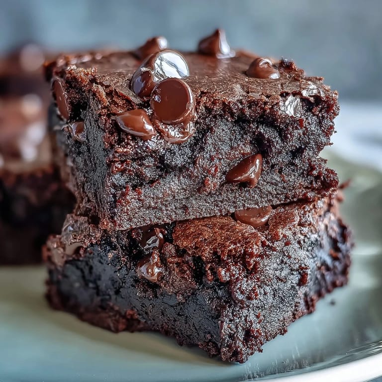 A close-up view of Greek Yogurt Brownies revealing a moist, protein-packed interior perfect for a healthy dessert snack.