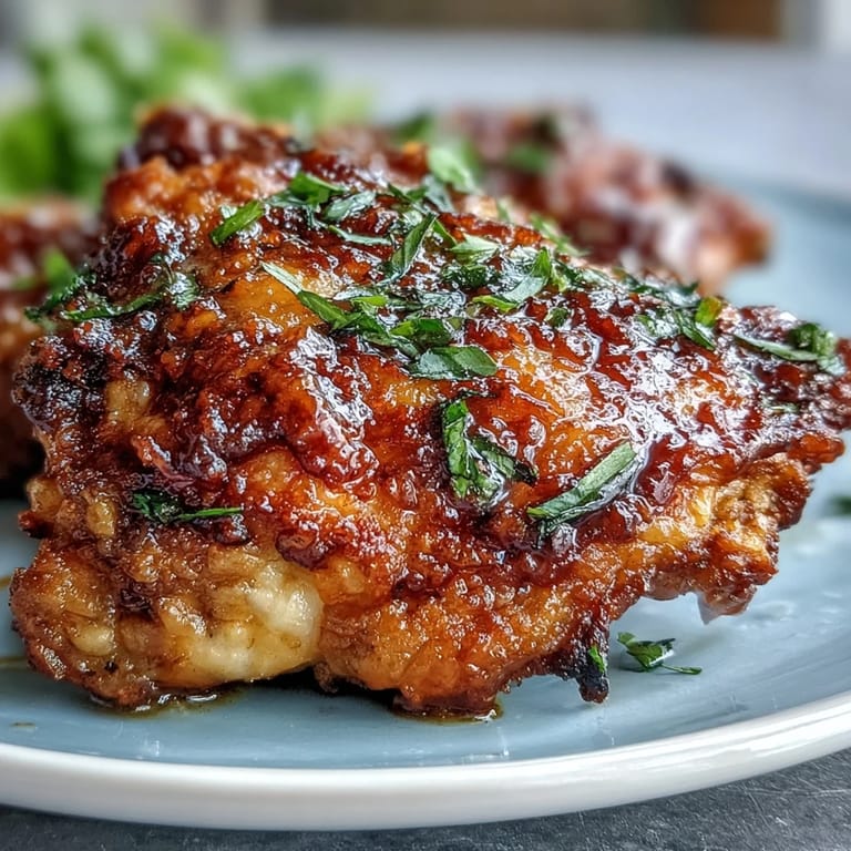 Crispy oven-baked chicken thighs on a bed of crunchy red and green cabbage, drizzled with zesty lemon butter dressing.