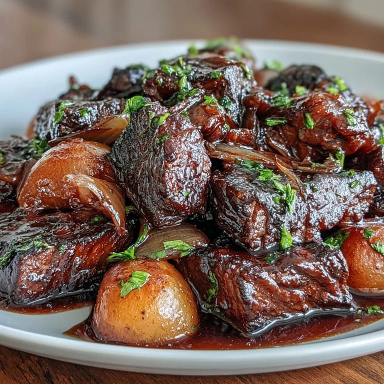 3. Hearty Japanese nikujaga with thinly sliced beef, potatoes, and shirataki noodles in a rich dashi-based sauce, perfect for a cozy dinner.