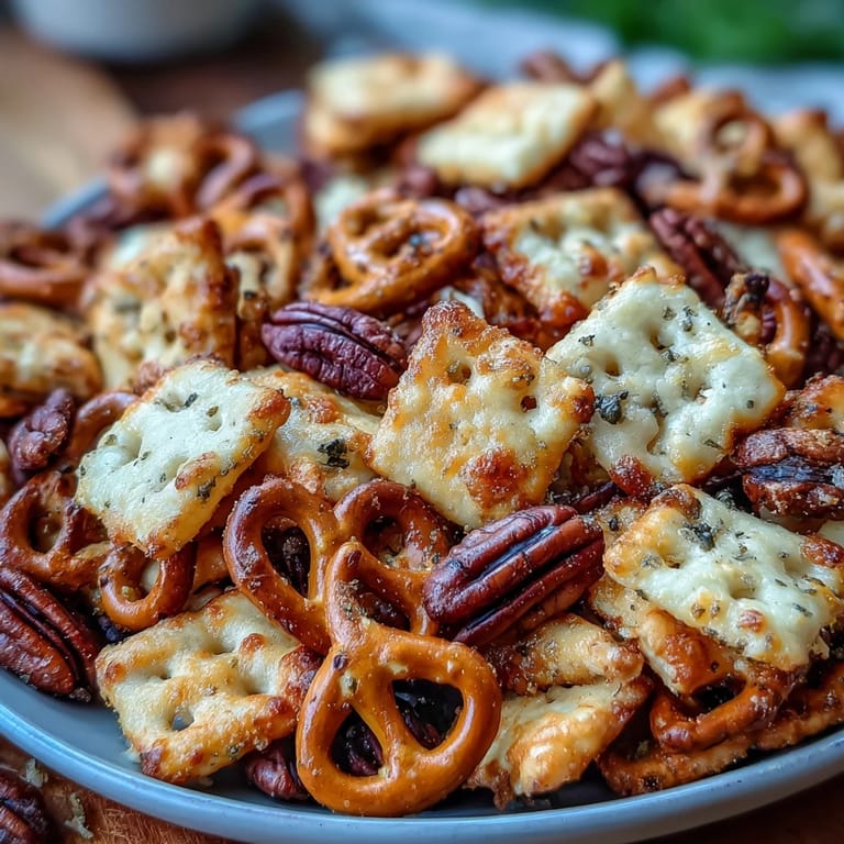 Tangy sourdough Cheez-Its combined with mixed nuts and pretzels, tossed in seasoned butter for bold flavor.  