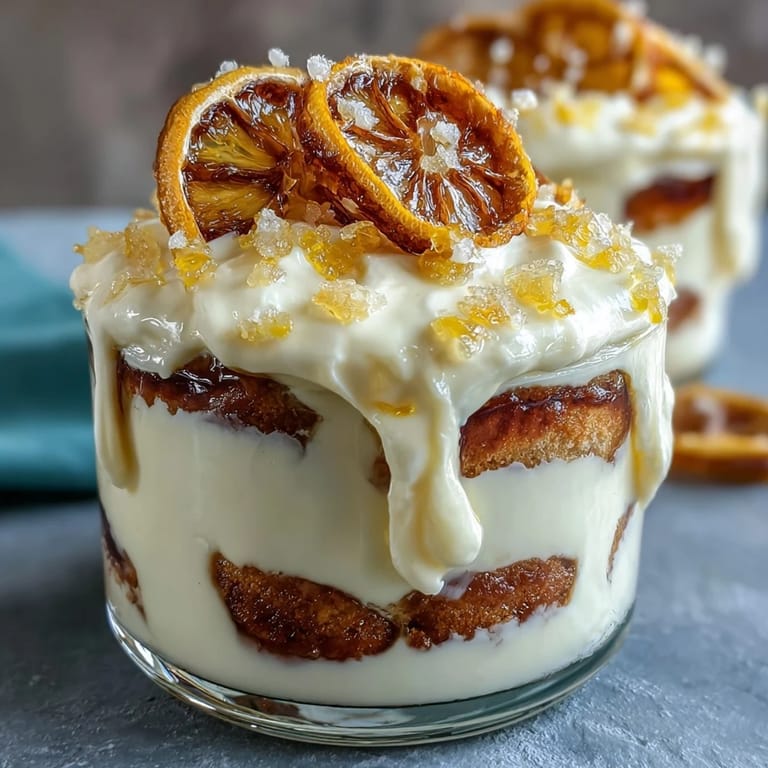 3. Individual limoncello tiramisu cups with bright lemon flavor, creamy mascarpone, and refreshing mint garnish.