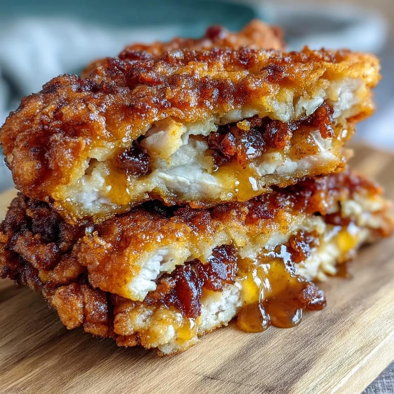 A plate of juicy fried chicken alongside flaky, warm honey butter biscuits, perfect for a Southern feast.