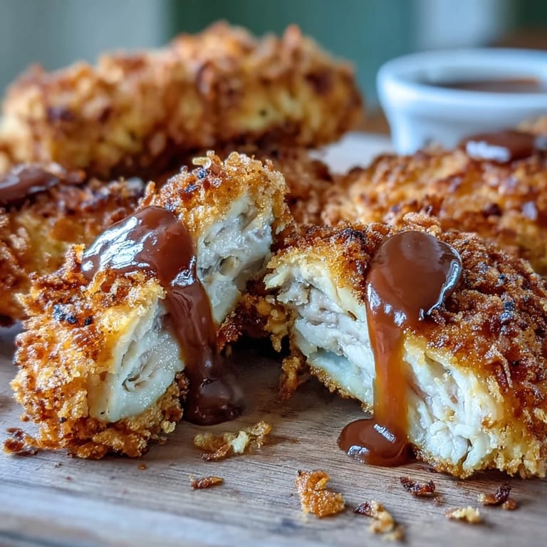 Golden fried chicken pieces served with soft, honey-drizzled biscuits for a classic comfort food dinner.