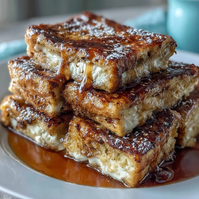 Golden pancake stacks baked in a rich custard, topped with vibrant mixed berries—a comforting, sweet dish for celebrating Mom.