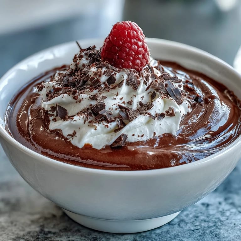 Velvety chocolate mousse with cottage cheese, naturally sweetened and chilled, perfect for a healthy dessert or satisfying snack.