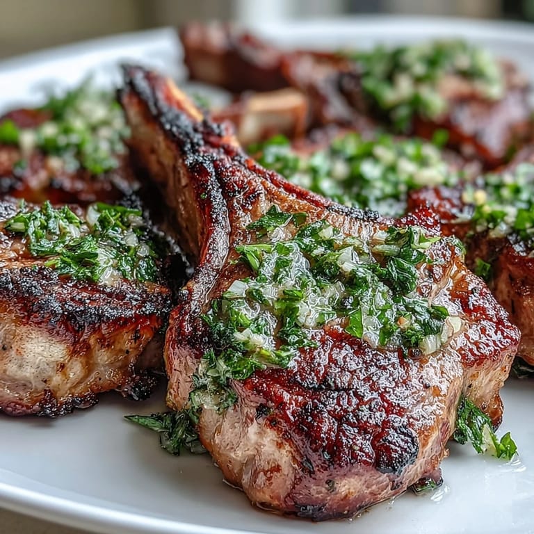 Elegant serving of juicy lamb chops topped with zesty lemon and parsley gremolata, ready to impress at dinner.