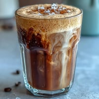 Frothy homemade Brown Sugar Oat Milk Shaken Espresso ready to enjoy with creamy swirls.