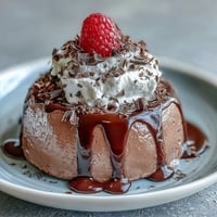 Creamy high-protein chocolate mousse made with cottage cheese, blended smooth and topped with fresh berries for a guilt-free dessert.